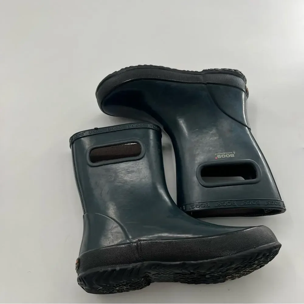 Bogs Skipper Solid Green Rubber Boots Kids Youth Rain Boots